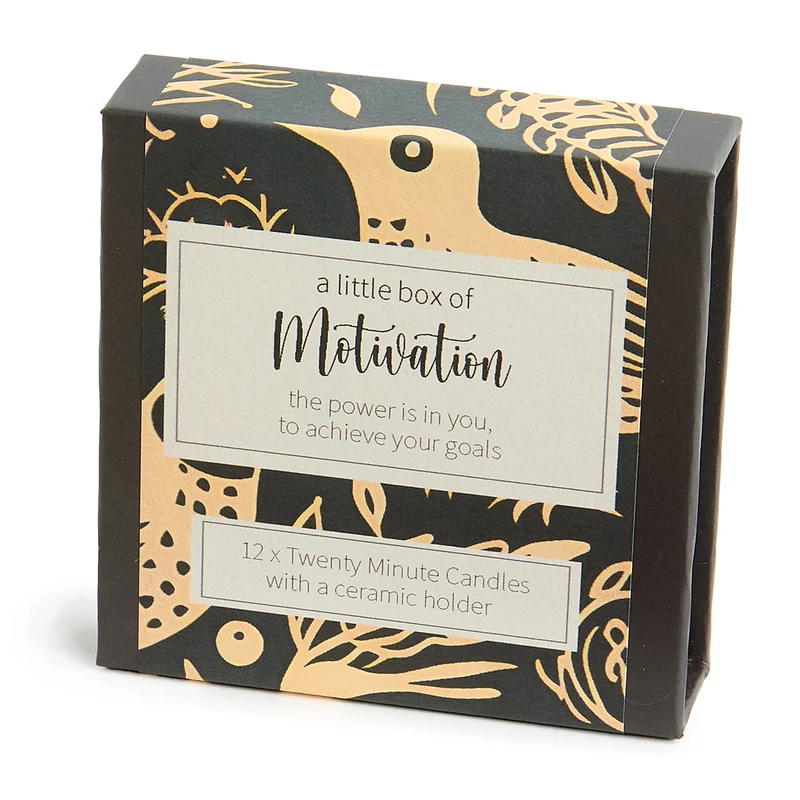 Kerzen “Twenty Minute Candles Motivation” | 12 Ritualkerzen mit Halter | Cotton & Grey
