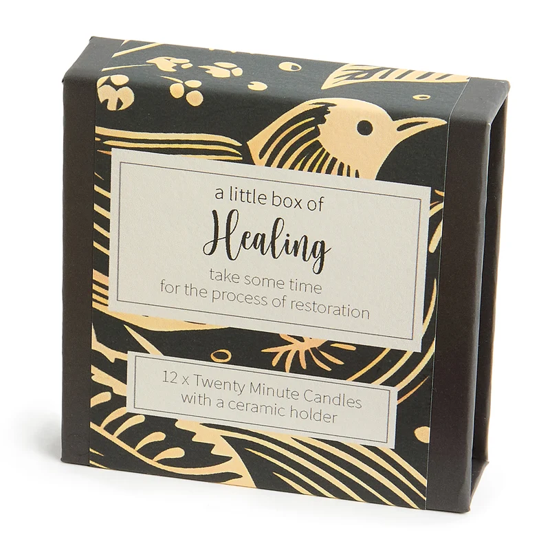 Kerzen “Twenty Minute Candles Healing” | 12 Ritualkerzen mit Halter | Cotton & Grey