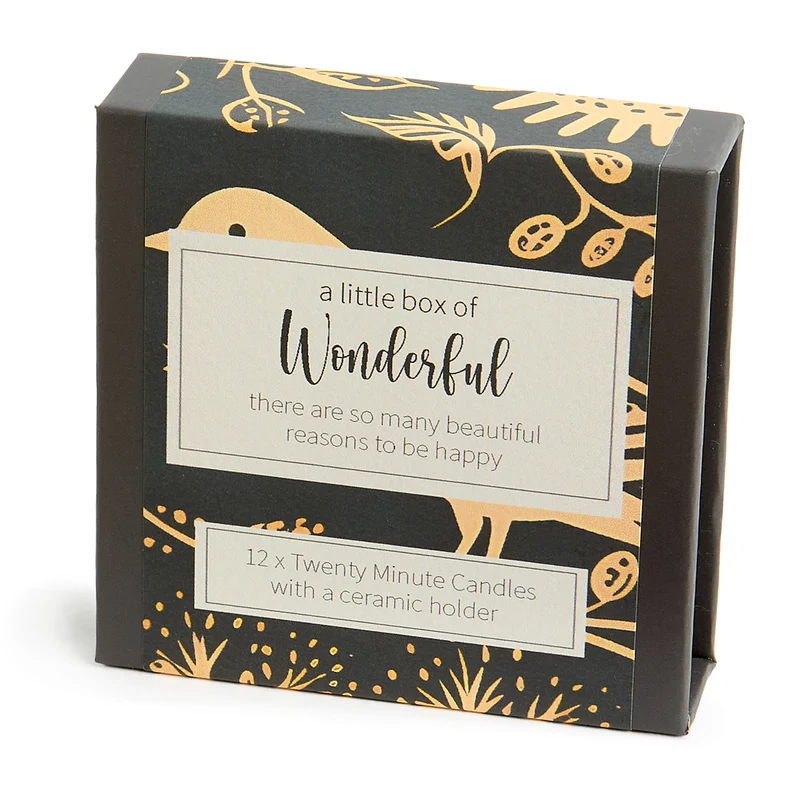 Kerzen “Twenty Minute Candles Wonderful” | 12 Ritualkerzen mit Halter | Cotton & Grey