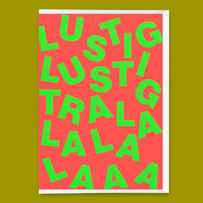 Grußkarte "Lustig Lustig" | Lustige Klappkarte zum Geburtstage