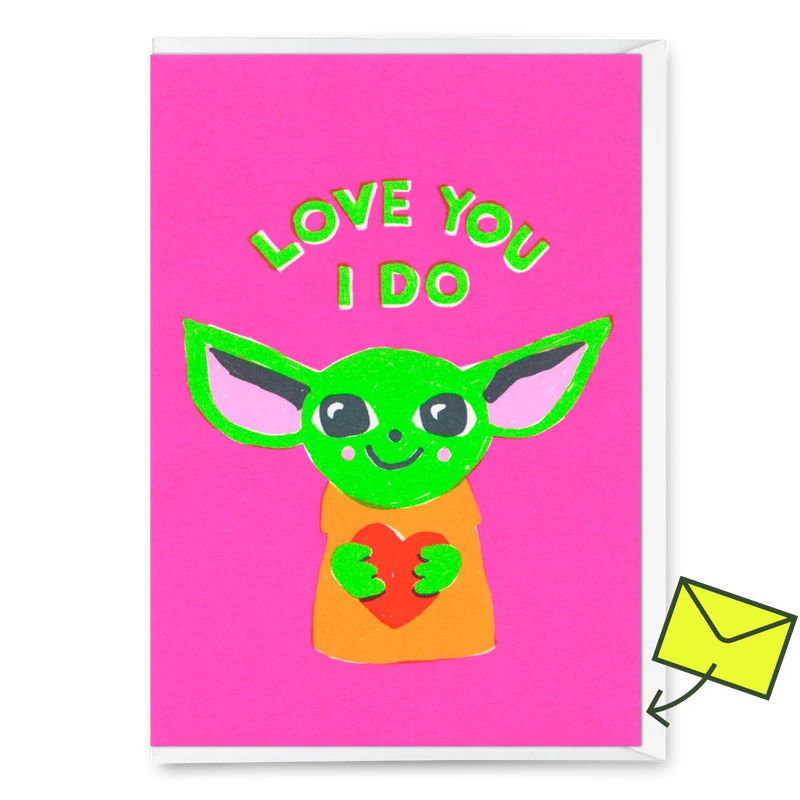 Grußkarte "Love you I do" | Lustige Klappkarte für Verliebte
