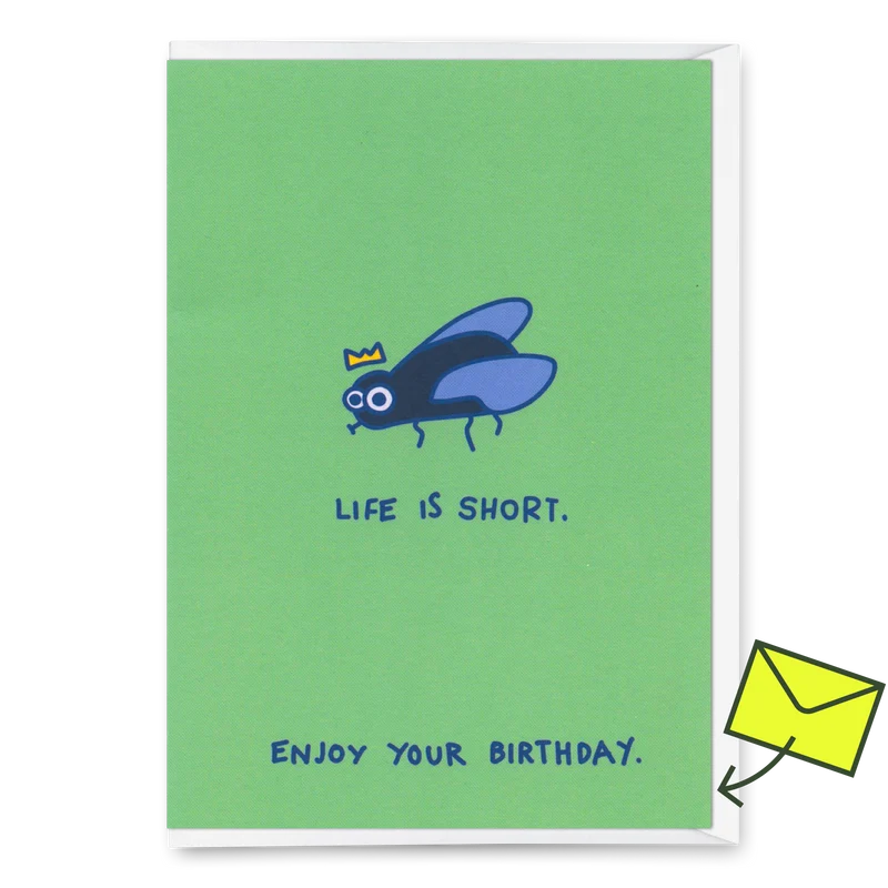 Grußkarte "Life is short" | Lustige Klappkarte zum Geburtstag