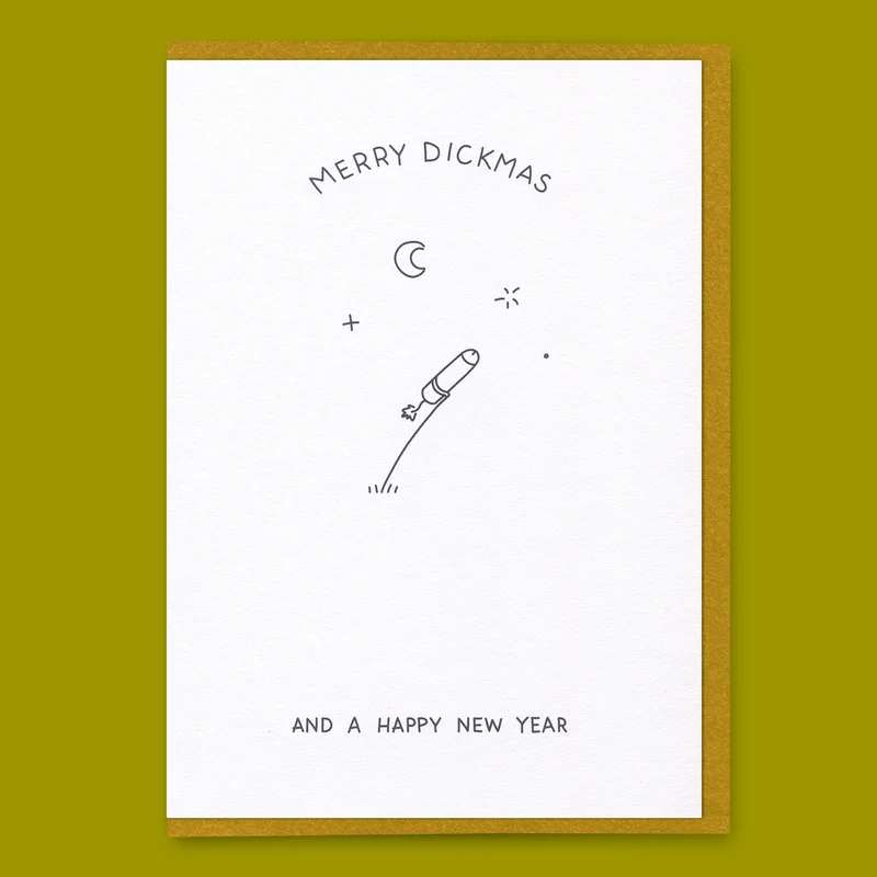 Grußkarte “And a Happy New Year” | Guten Rutsch mit Augenzwinkern | Dicks Don’t Lie