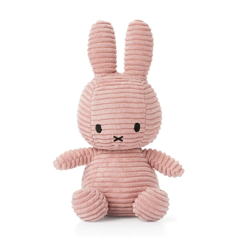 Stofftier “Miffy Eco Cord” 23 cm Pink | Bon Ton Toys