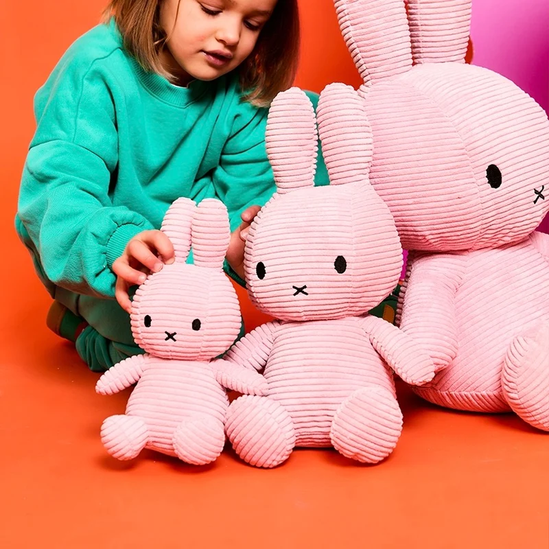 Stofftier “Miffy Eco Cord” 23 cm Pink | Bon Ton Toys