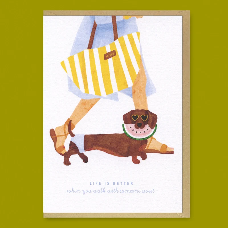 Grußkarte “Summer Dachshund” | Sommergrüße mit Dackelcharme | ALL THE WAYS TO SAY