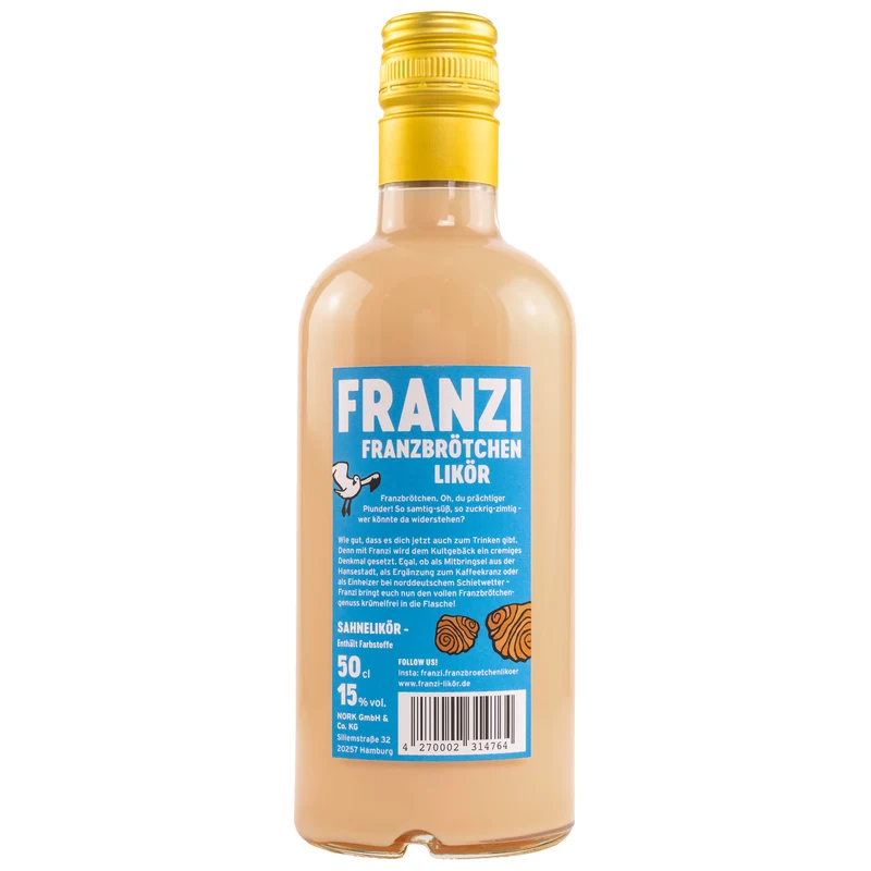 FRANZI Franzbrötchenlikör | zimtiger Likör aus Hamburg (500 ml, 15% Vol.)