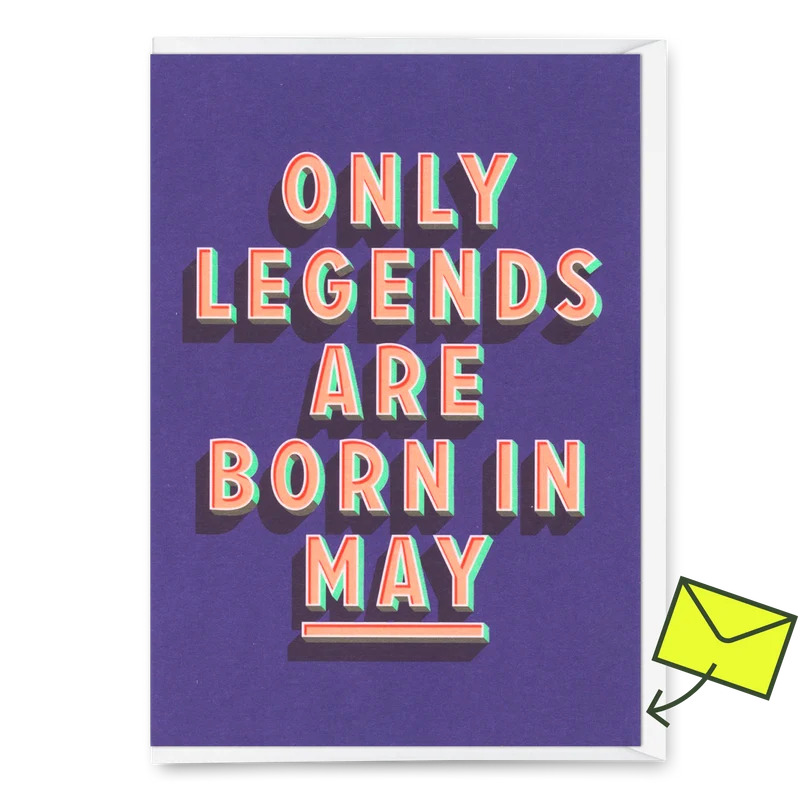 Grußkarte "Legends May" | Coole Klappkarte mit Spruch zum Geburtstag