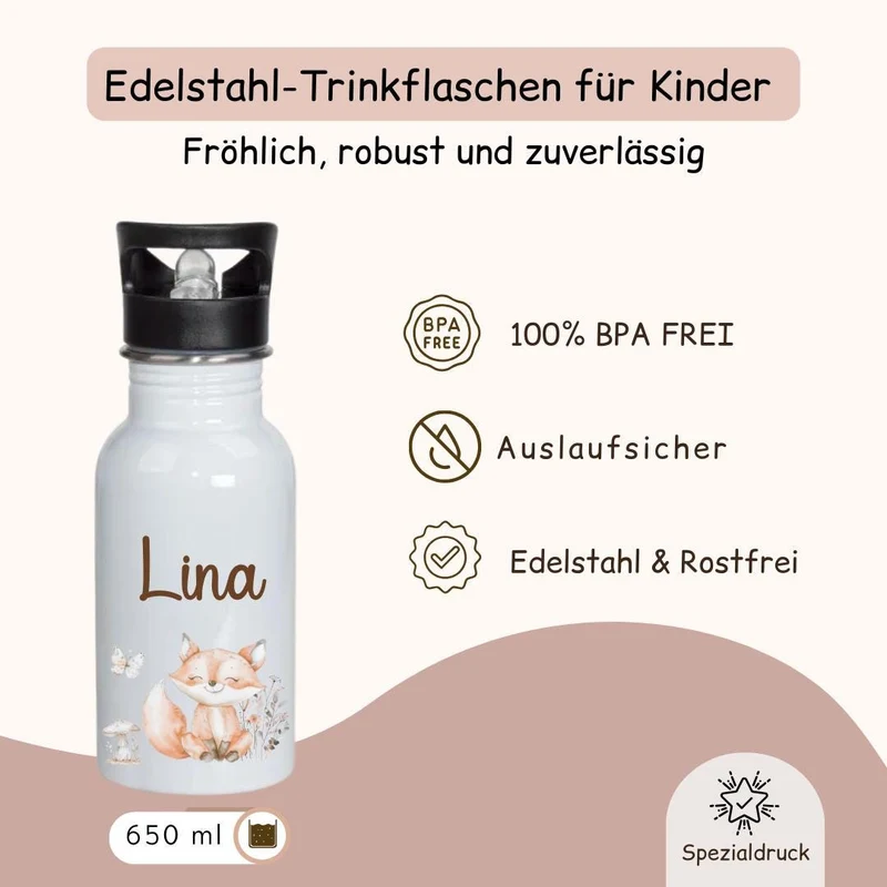 Trinkflasche Kinder versch. Motiven