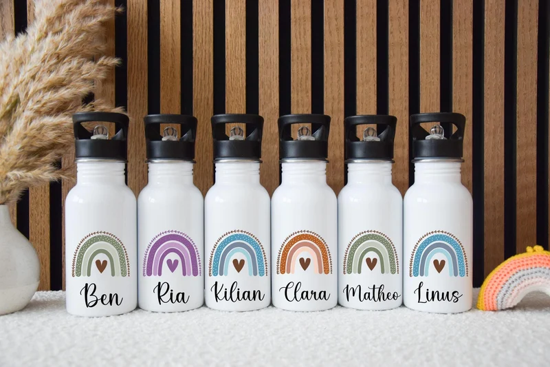 Trinkflasche Kinder - Regenbogen
