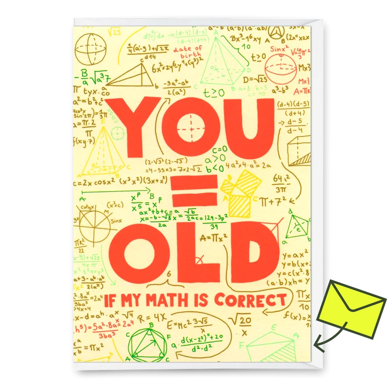 Grußkarte "You = Old" | Lustige Klappkarte zum Geburtstag