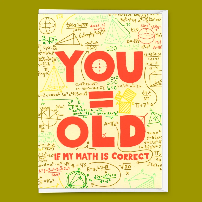 Grußkarte "You = Old" | Lustige Klappkarte zum Geburtstag