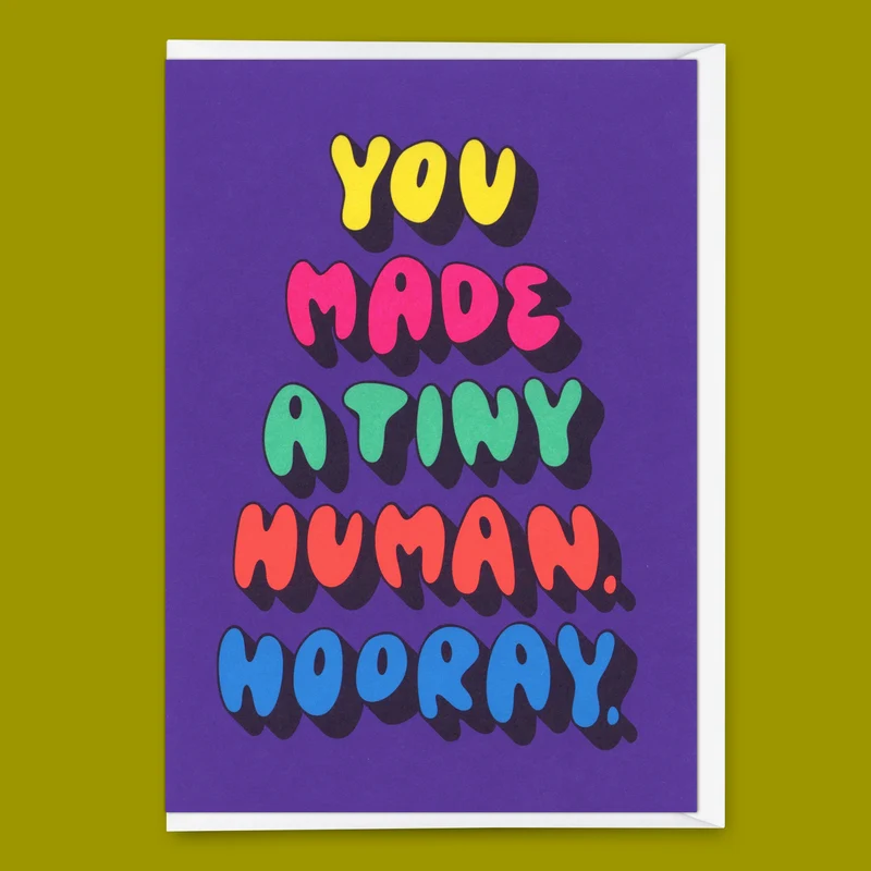Grußkarte "You made a tiny human" | Besondere Klappkarte zur Geburt