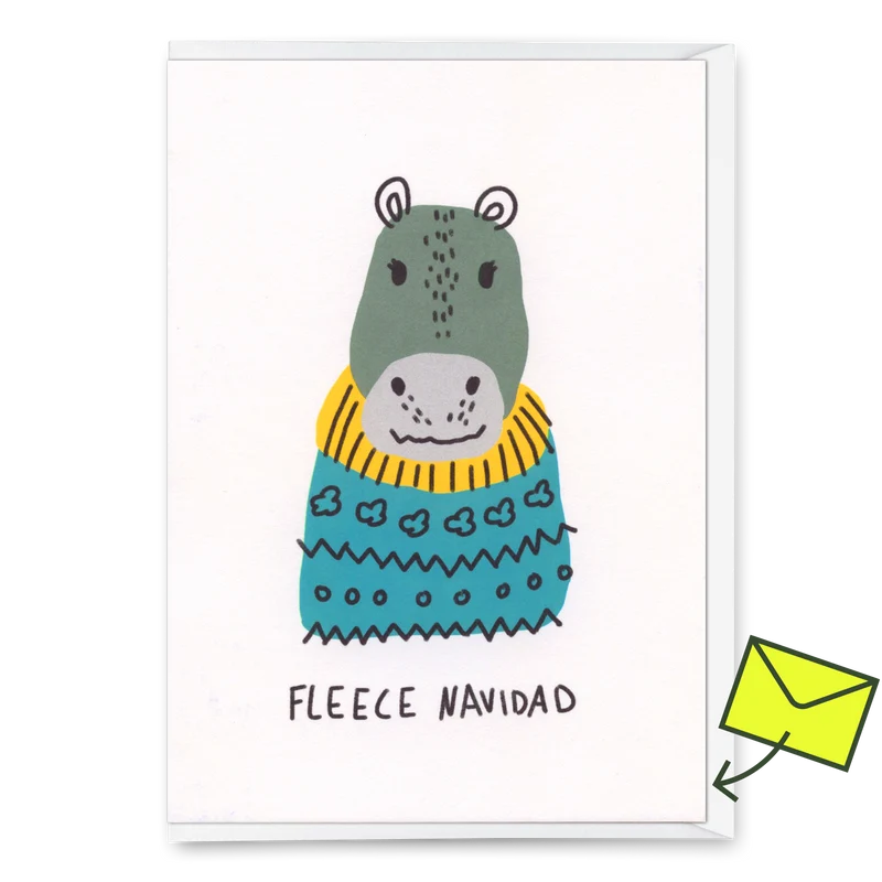 Grußkarte "Fleece Navidad" | Lustige Klappkarte zu Weihnachten