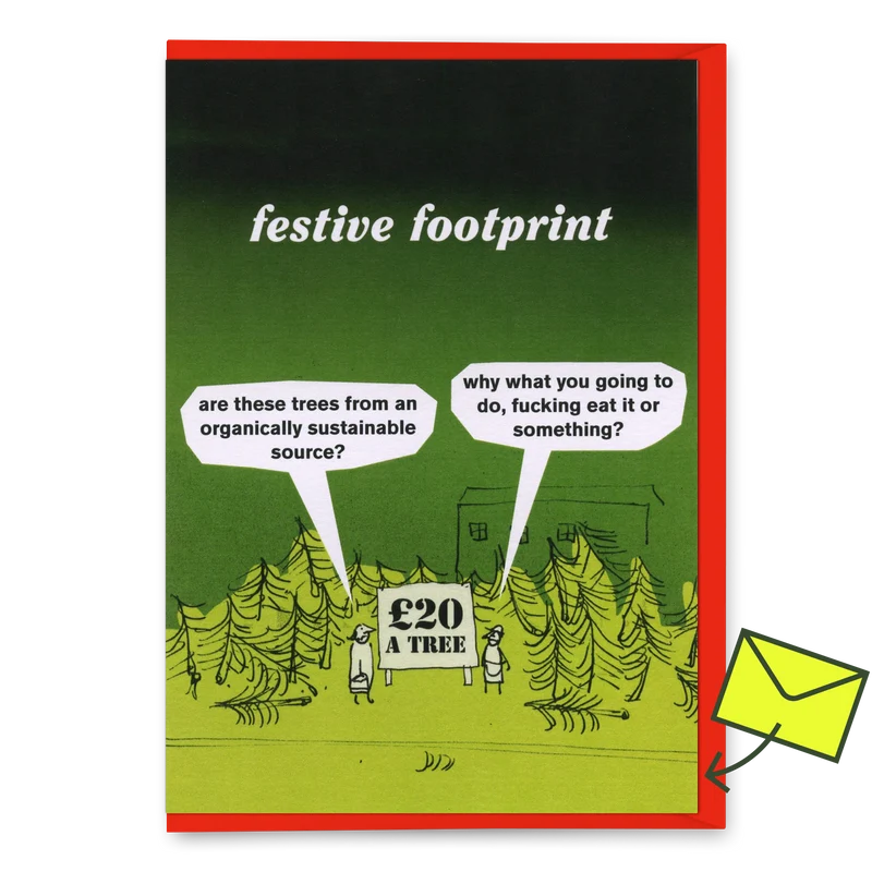 Grußkarte "Festive Footprint" | Lustige Klappkarte | Modern Toss
