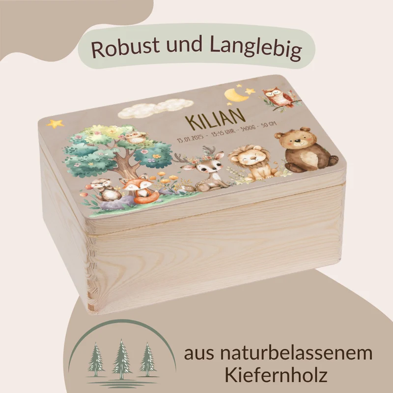 Erinnerungskiste Baby - Woodlandtieren