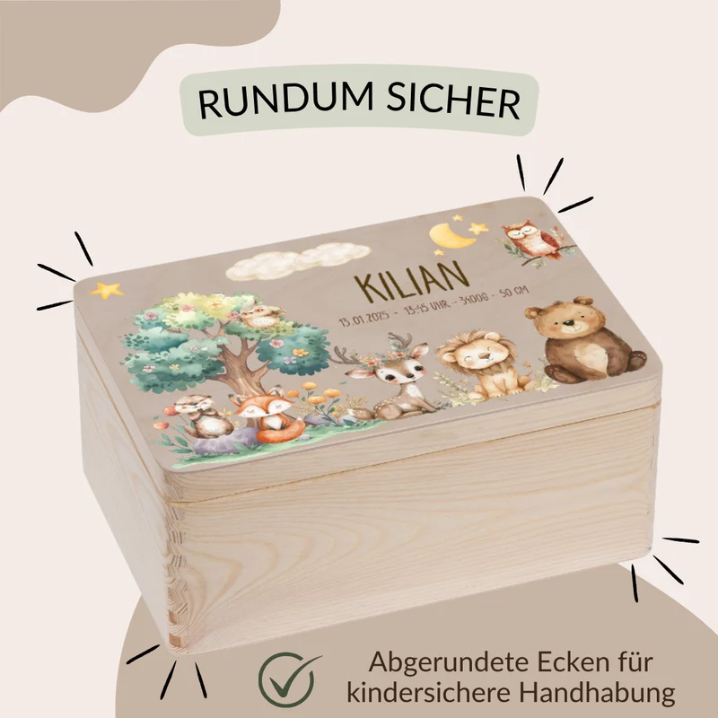 Erinnerungskiste Baby - Woodlandtieren