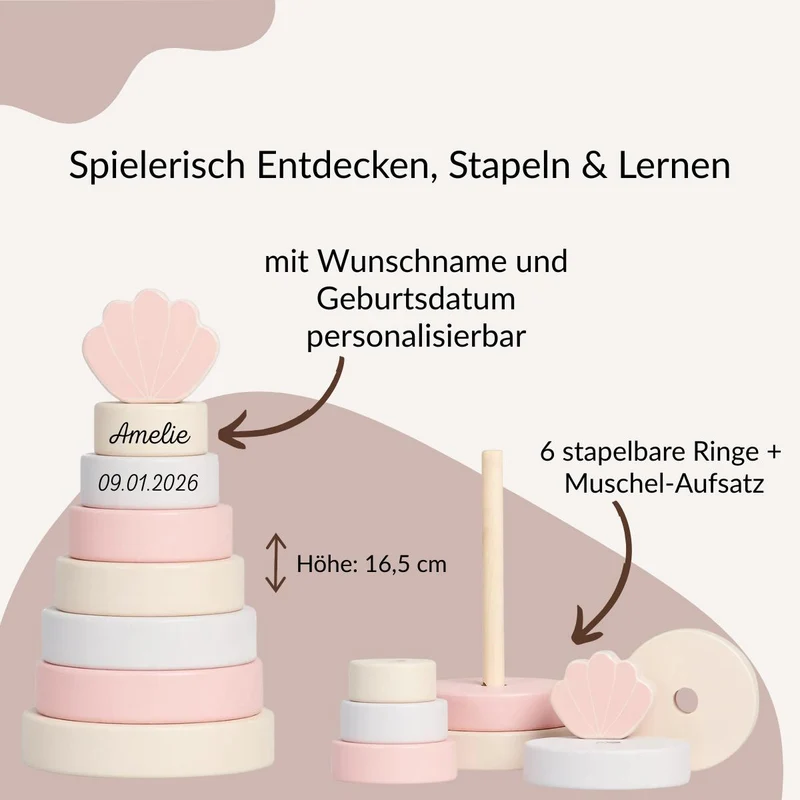 Stapelturm Muschel - Rosa