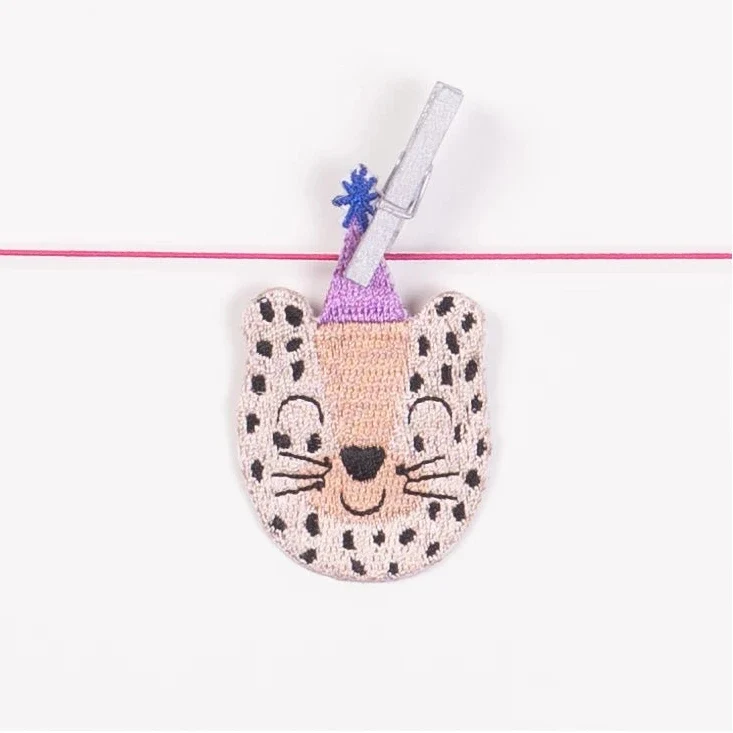 Bügelbild „Party Leopard“ | Statement-Patch mit Humor | hejpatches