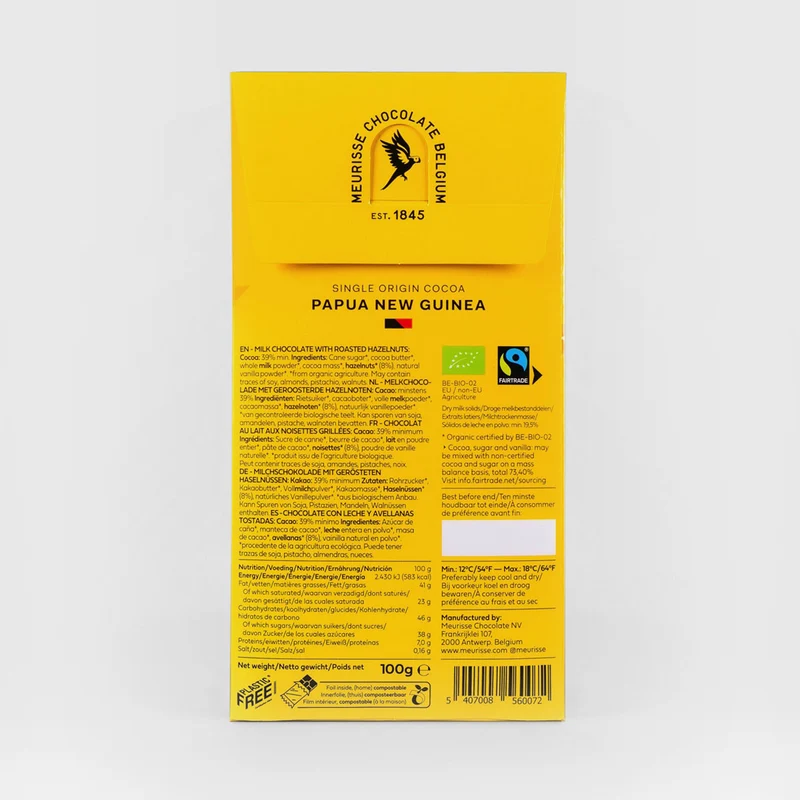Milk Chocolate with Roasted Hazelnuts 39% Bio-Schokolade