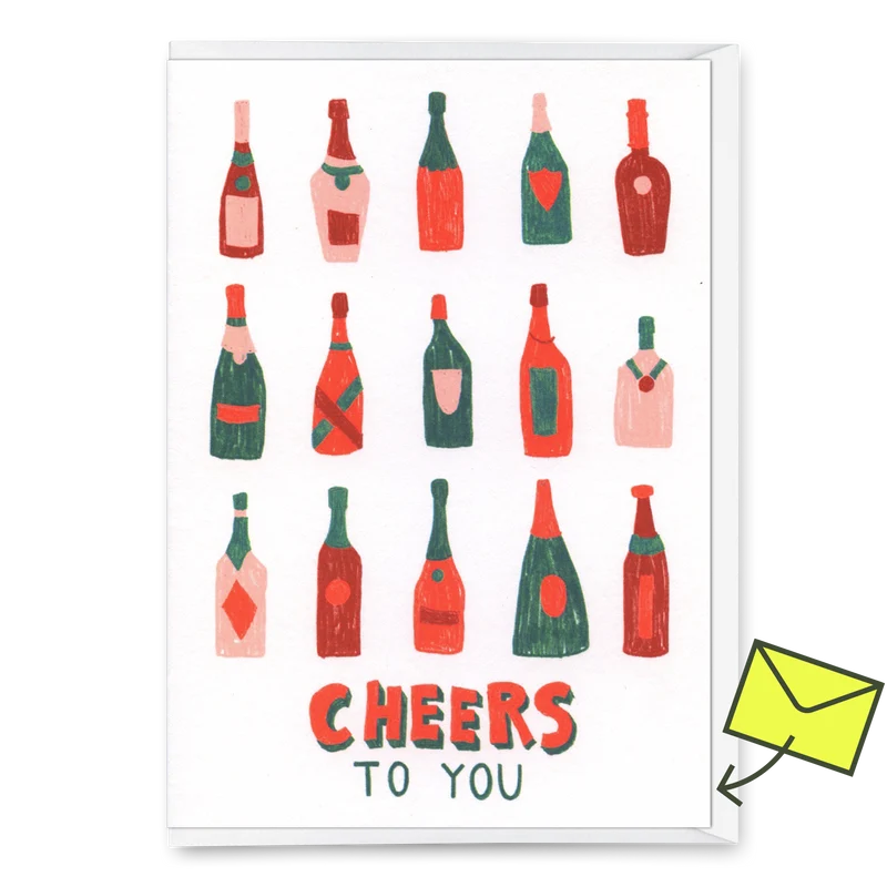 Grußkarte "Cheers to you (Bottles)" | Coole Klappkarte für jeden Anlass