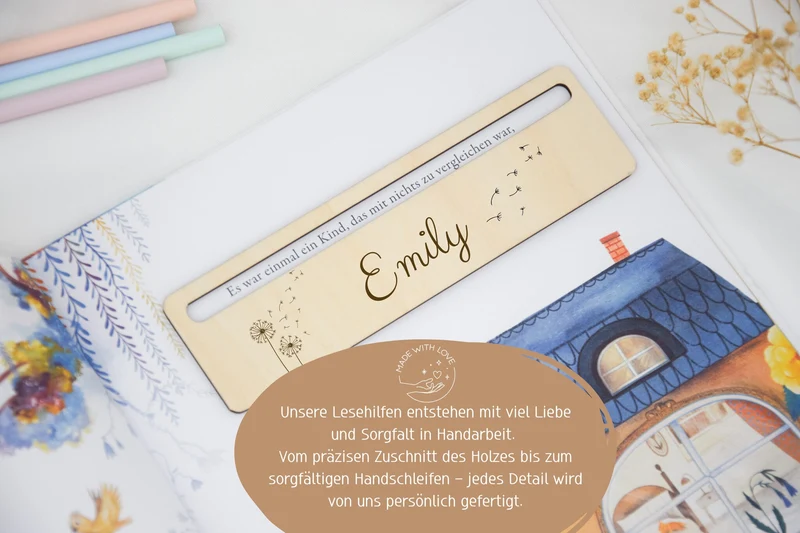 Lesehilfe personalisiert mit versch. Motiven