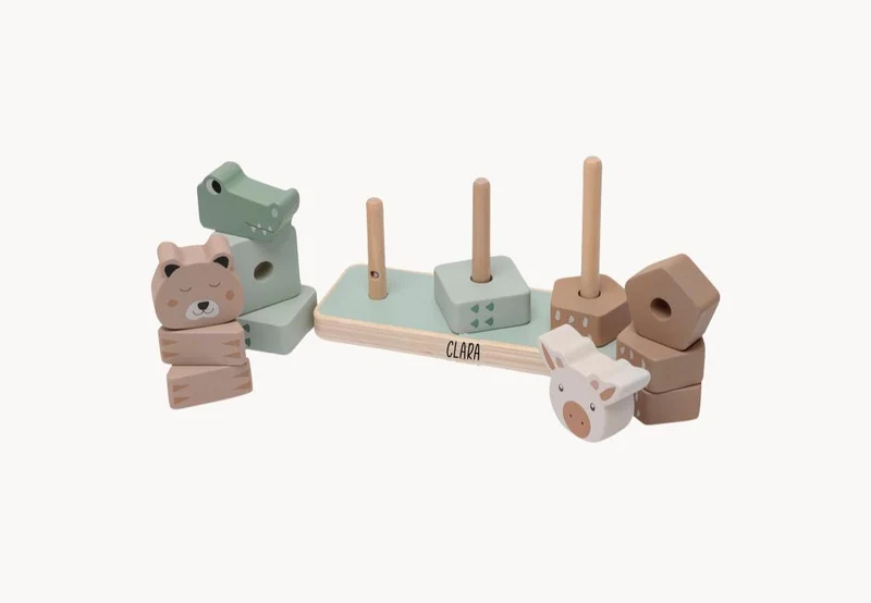 Stapelturm Kinder - Krokodil, Bär und Giraffe