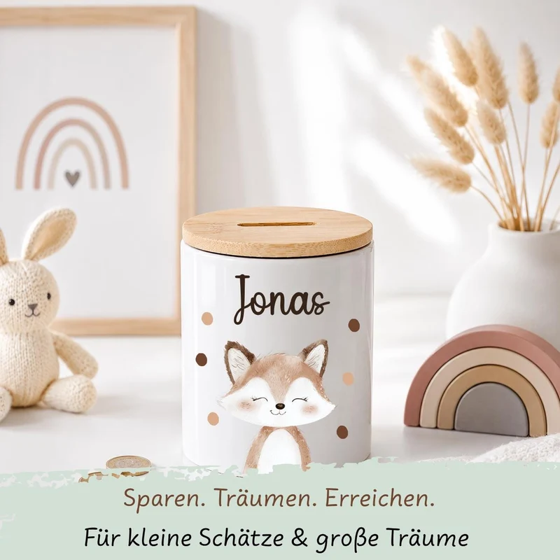 Keramik Spardose mit versch. Tiermotiven