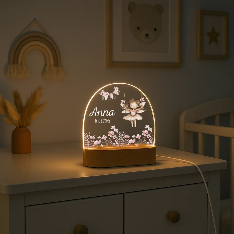 Nachtlicht Kinder - Blumenwiese - Fee