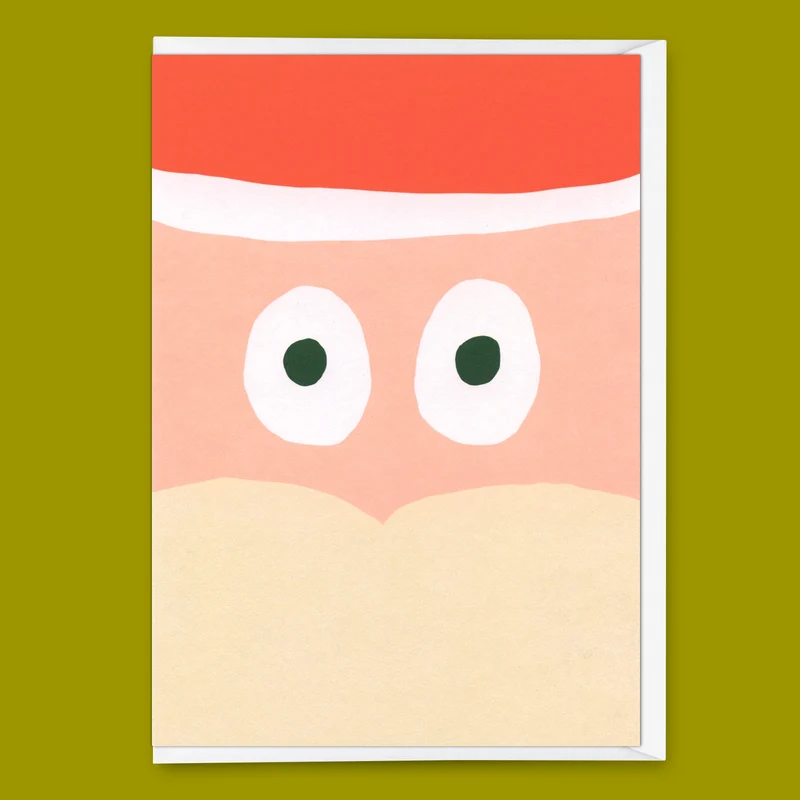 Grußkarte "Santa face" | Schöne Karte zu Weihnachten