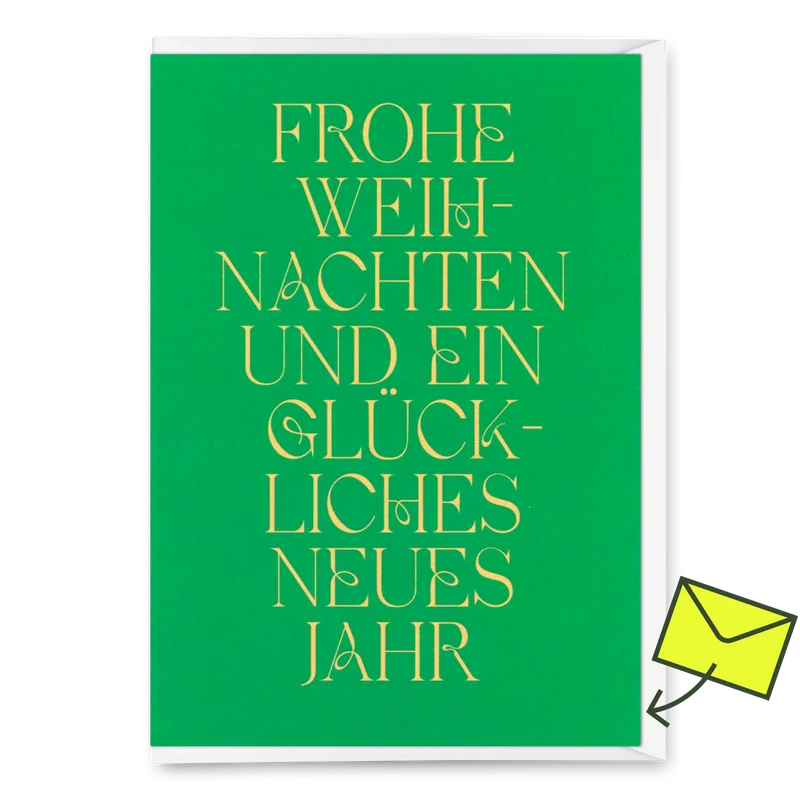 Grußkarte "Frohe Weihnachten und ein..." | Schöne Klappkarte zu Weihnachten
