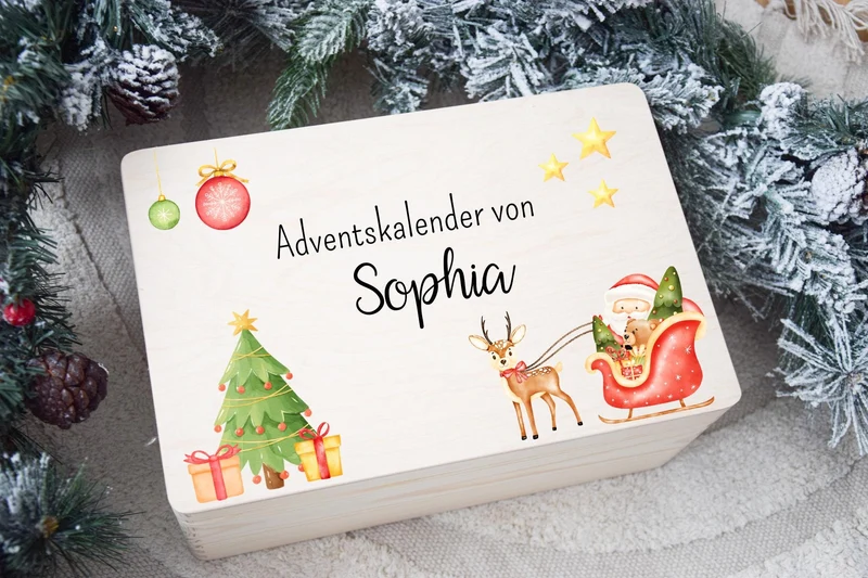 Adventskalender - Weihnachtsmann und Reh