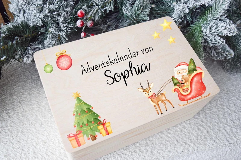 Adventskalender - Weihnachtsmann und Reh