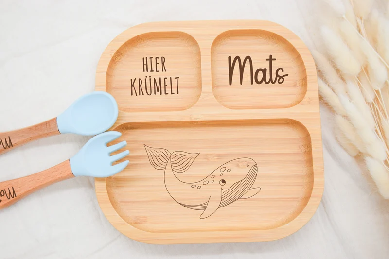 Bambusteller - Delfin