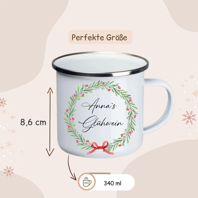 Weihnachtstasse - Weihnachtskranz