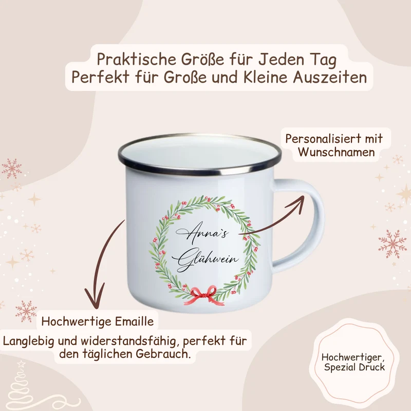 Weihnachtstasse - Weihnachtskranz