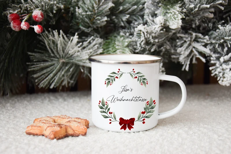 Weihnachtstasse - Weihnachtskranz