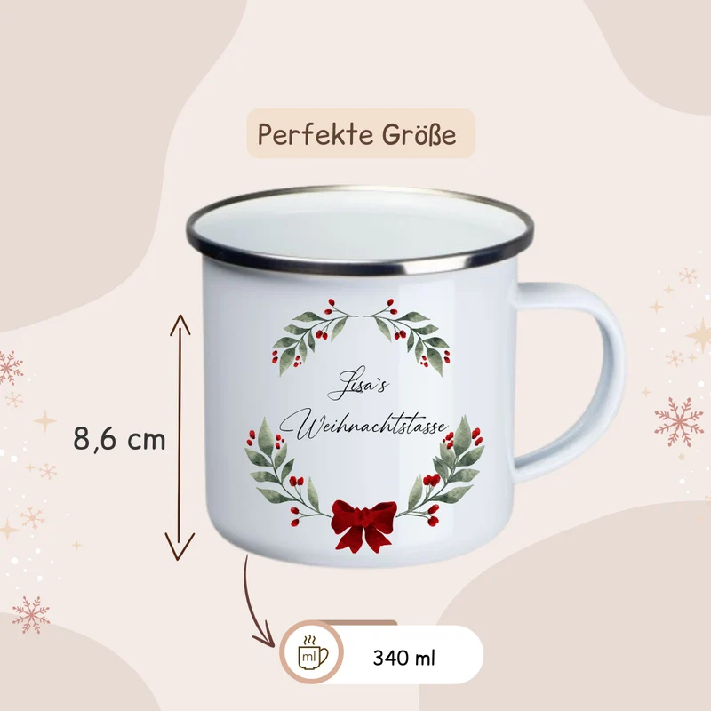 Weihnachtstasse - Weihnachtskranz