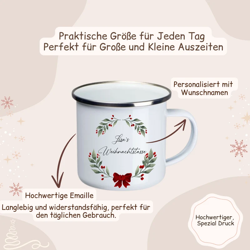 Weihnachtstasse - Weihnachtskranz