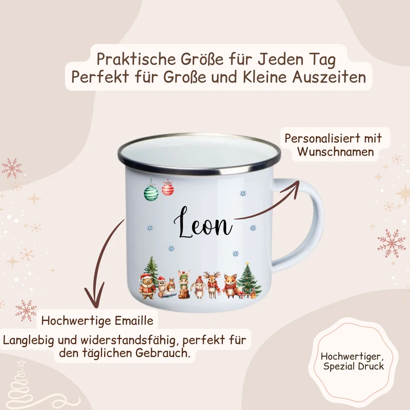 Weihnachtstasse - Woodlandtieren