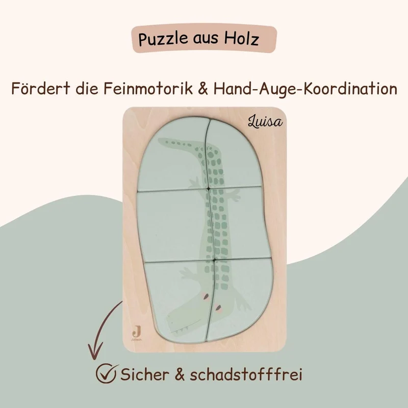 Holzpuzzle - Krokodil