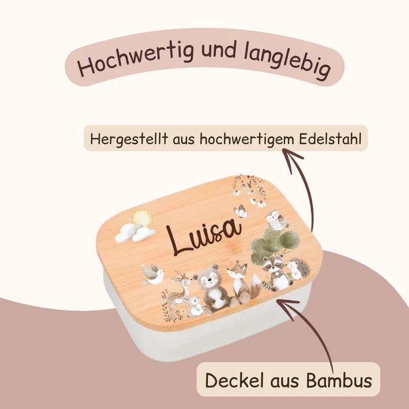 Brotdose & Trinkflasche Set - Woodlandtieren