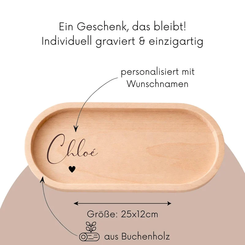 Holz Tablett personalisiert mit Name