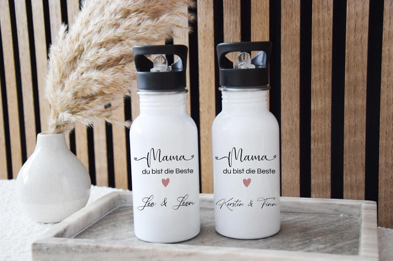 Personalisierte Trinkflasche - Geschenk Mama