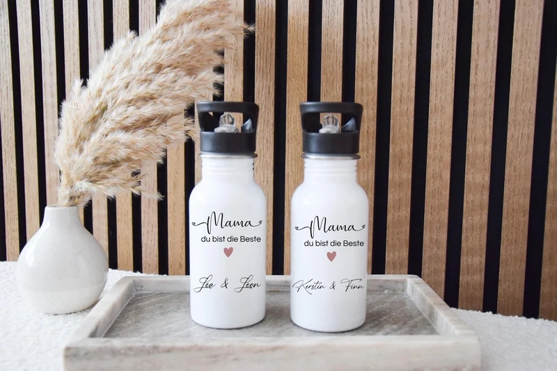 Personalisierte Trinkflasche - Geschenk Mama