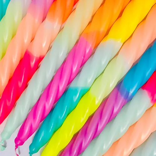 Stabkerze Pinkstories "Twist Rainbow Studio Showy" | 2 Stk., Leuchtend