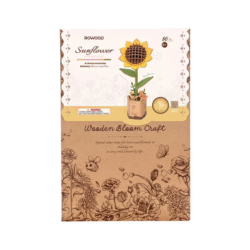 DIY-Blume „Sunflower“ | Detailreiche Holzblume | Rolife