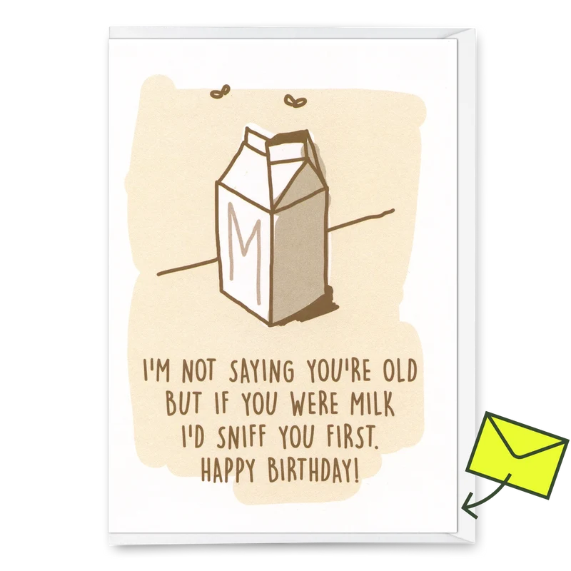 Grußkarte "If you were milk" | Lustige Klappkarte mit Spruch zum Geburtstag