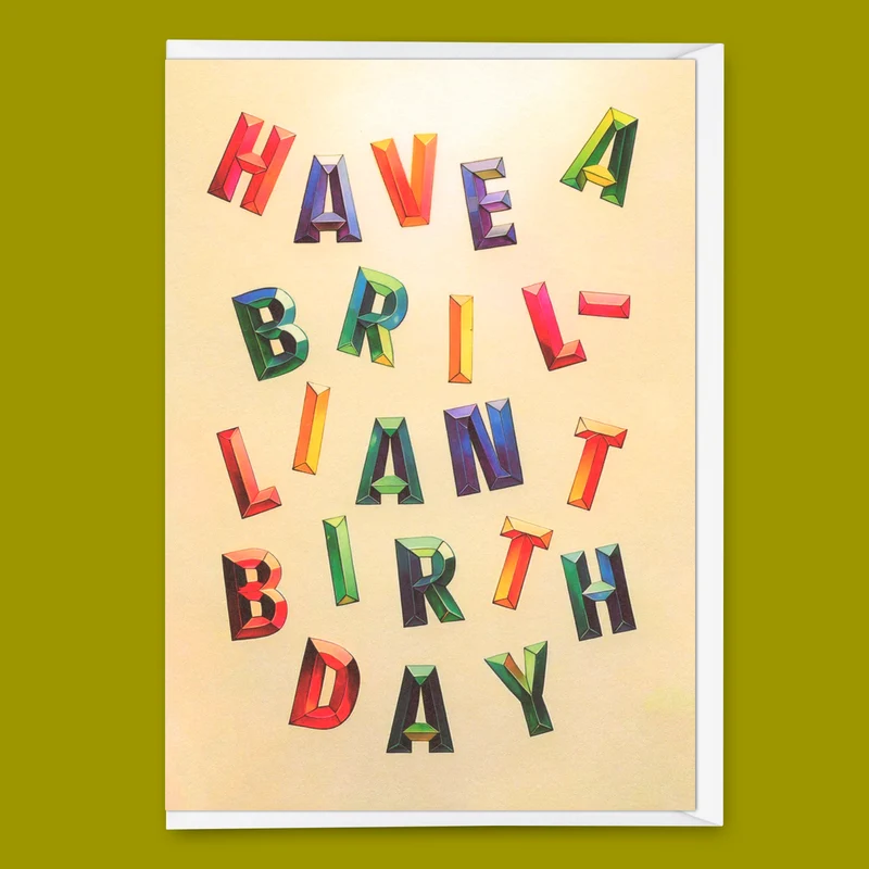 Grußkarte "Brilliant birthday" | Ausgefallene Klappkarte zum Geburtstag