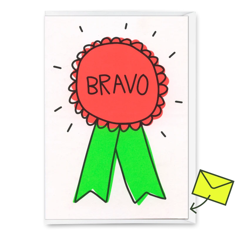 Grußkarte "Bravo" | Coole Klappkarte für Glückwünsche zu jedem Anlass